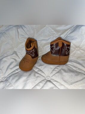 Kids Brown Cowboy Boot Style Shoes